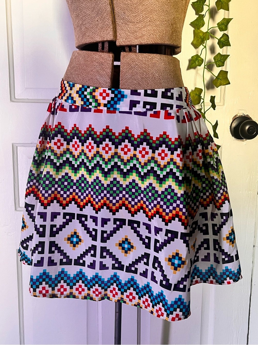 ASOS Multicolor Geometric Circle Skirt